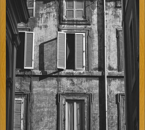 Cuadro Clásicas ventanas en Roma, Italia