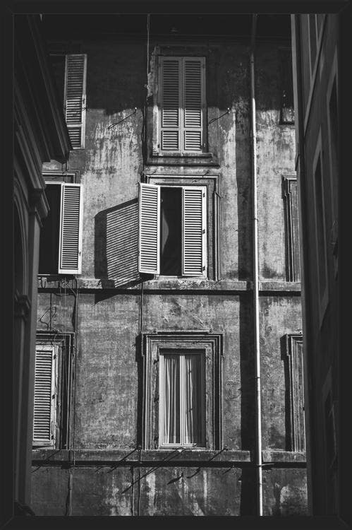 Cuadro Clásicas ventanas en Roma, Italia