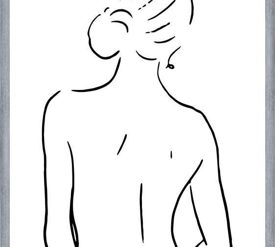 Cuadro Female body sketch 4 - Black and white