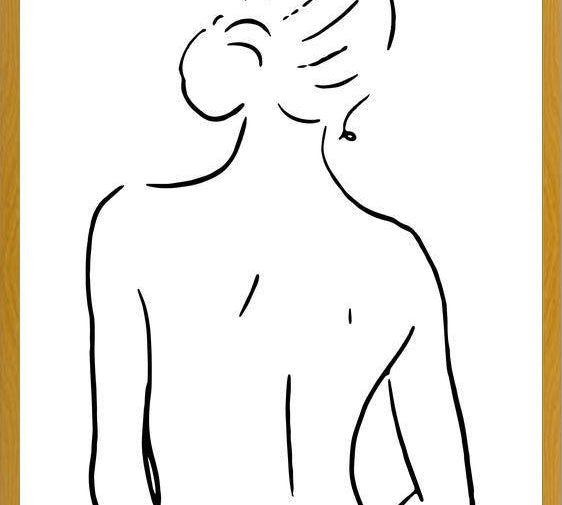 Cuadro Female body sketch 4 - Black and white