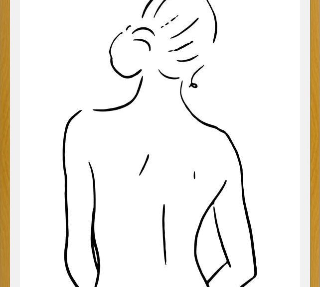 Cuadro Female body sketch 4 - Black and white