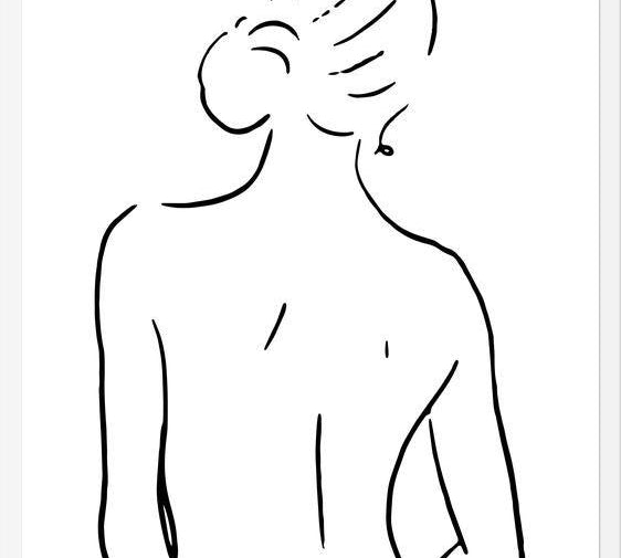 Cuadro Female body sketch 4 - Black and white