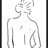 Cuadro Female body sketch 4 - Black and white