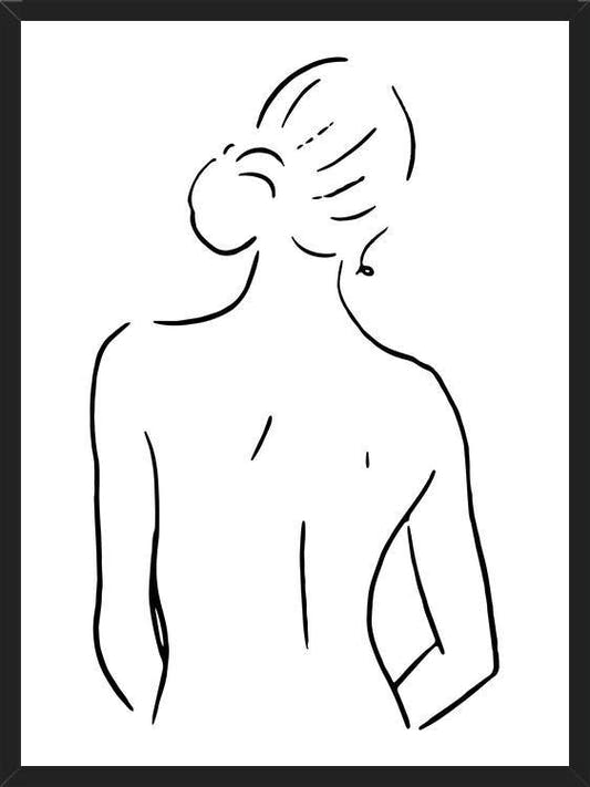 Cuadro Female body sketch 4 - Black and white