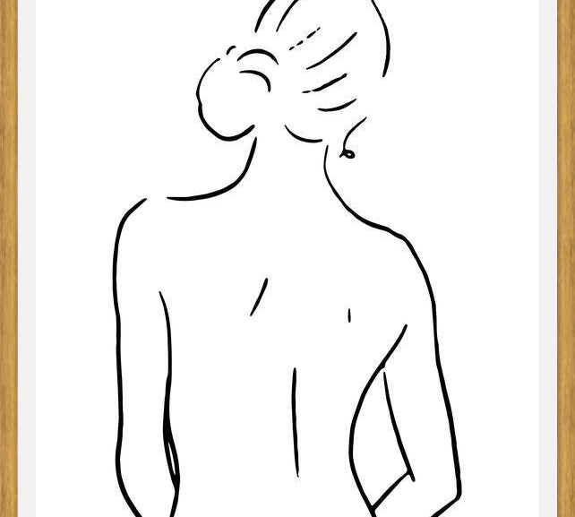 Cuadro Female body sketch 4 - Black and white