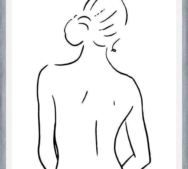 Cuadro Female body sketch 4 - Black and white