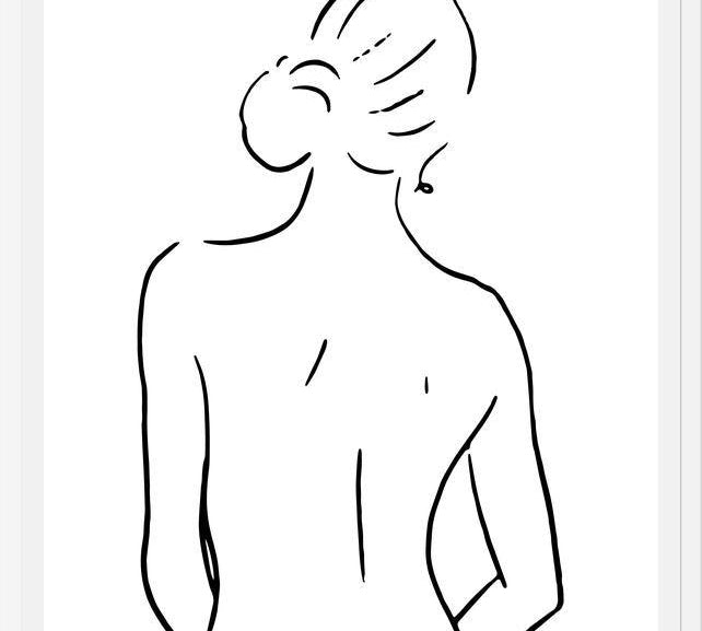 Cuadro Female body sketch 4 - Black and white