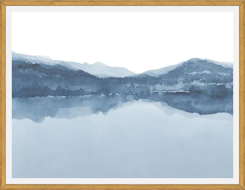 Cuadro Watercolor landscape in shades of blue