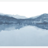 Cuadro Watercolor landscape in shades of blue