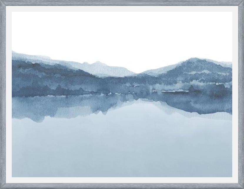 Cuadro Watercolor landscape in shades of blue