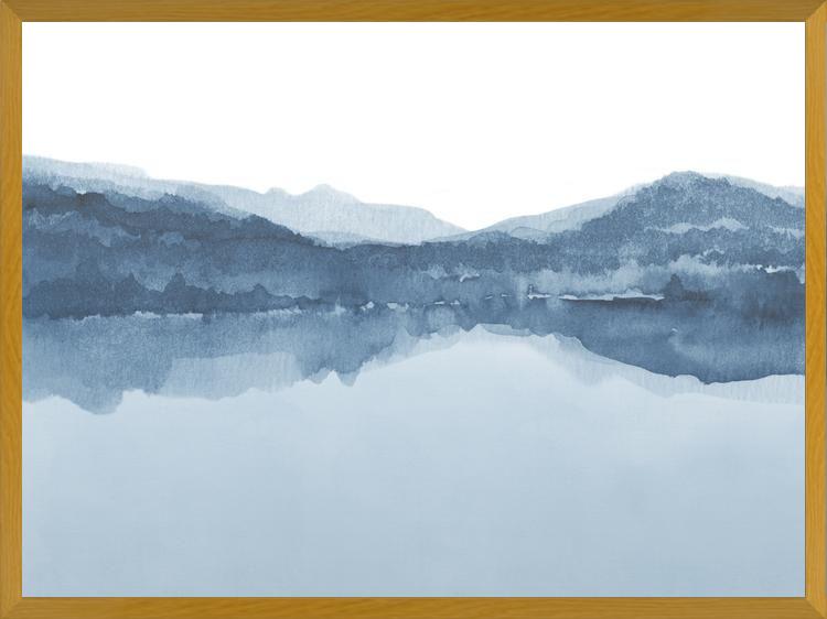 Cuadro Watercolor landscape in shades of blue