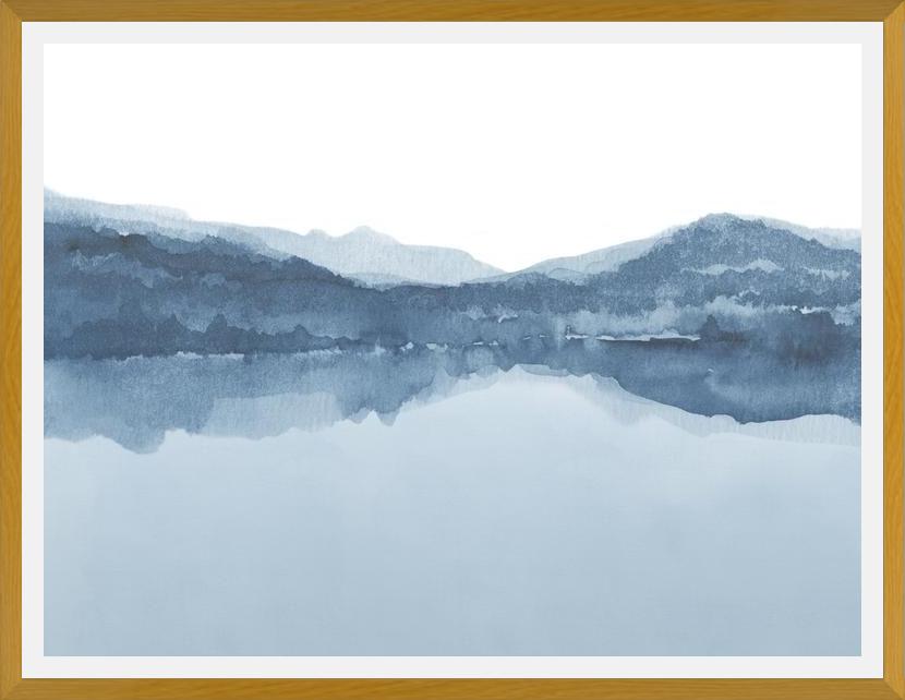 Cuadro Watercolor landscape in shades of blue
