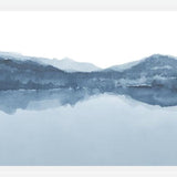 Cuadro Watercolor landscape in shades of blue