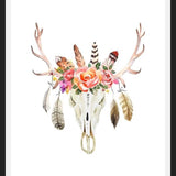 Cuadro Boho Floral Skull