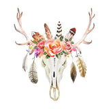 Canvas Boho Floral Skull
