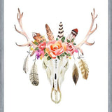 Cuadro Boho Floral Skull