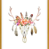 Cuadro Boho Floral Skull