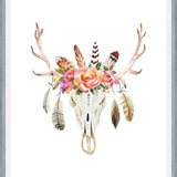 Cuadro Boho Floral Skull