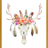 Cuadro Boho Floral Skull