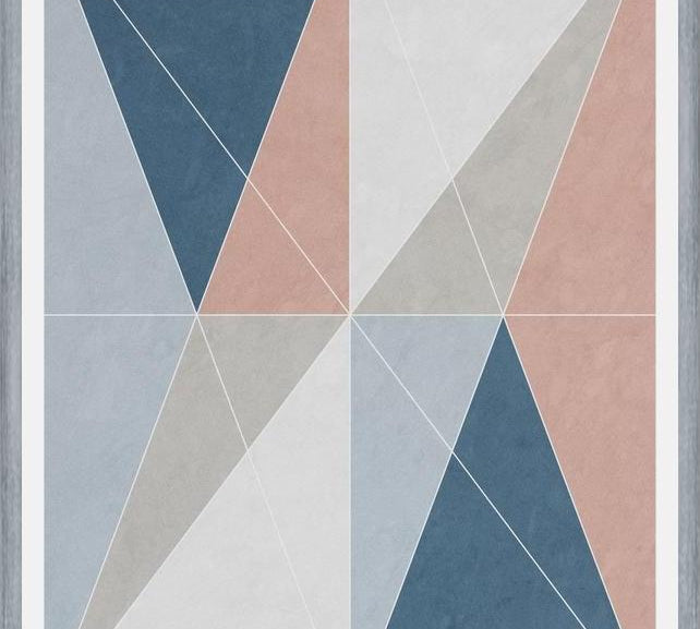 Cuadro Geométrico Elegante - Azul y Rosa