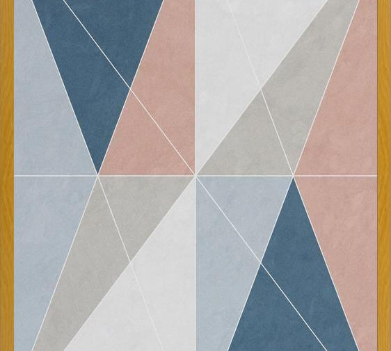 Cuadro Geométrico Elegante - Azul y Rosa