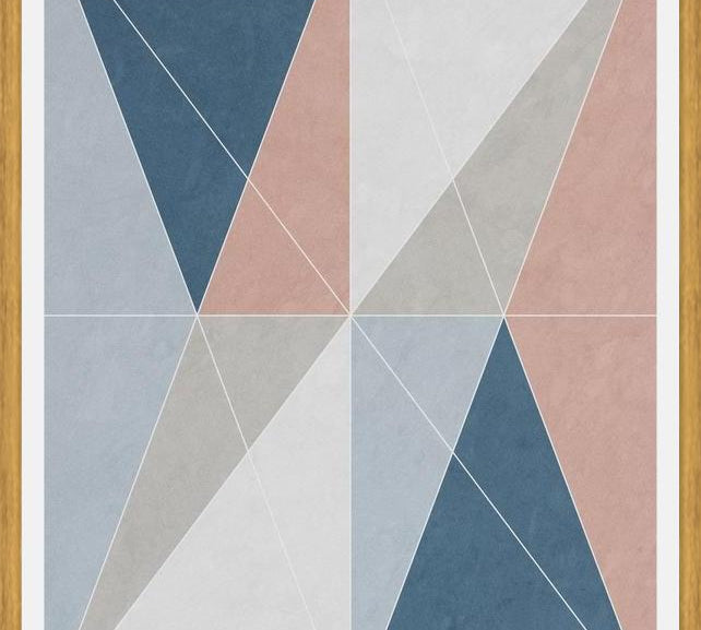 Cuadro Geométrico Elegante - Azul y Rosa