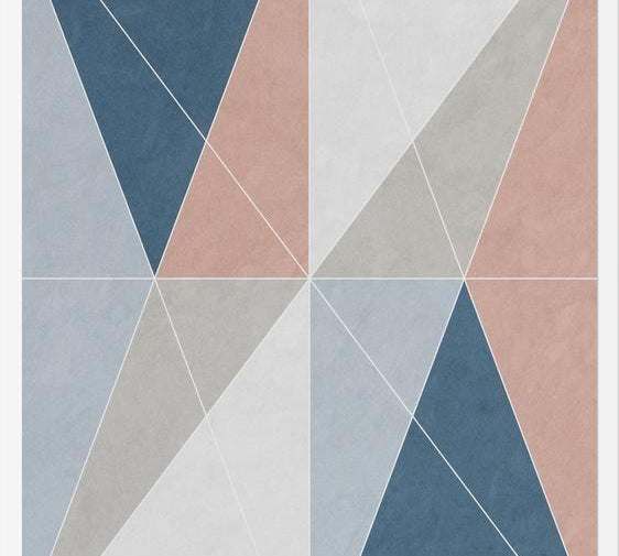 Cuadro Geométrico Elegante - Azul y Rosa