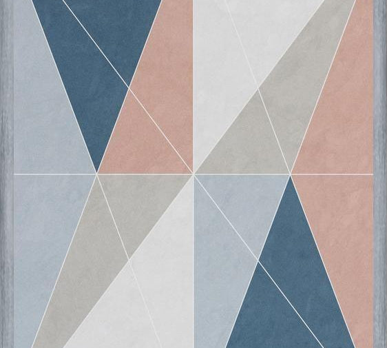 Cuadro Geométrico Elegante - Azul y Rosa
