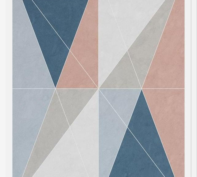 Cuadro Geométrico Elegante - Azul y Rosa