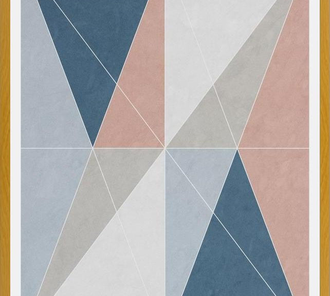 Cuadro Geométrico Elegante - Azul y Rosa