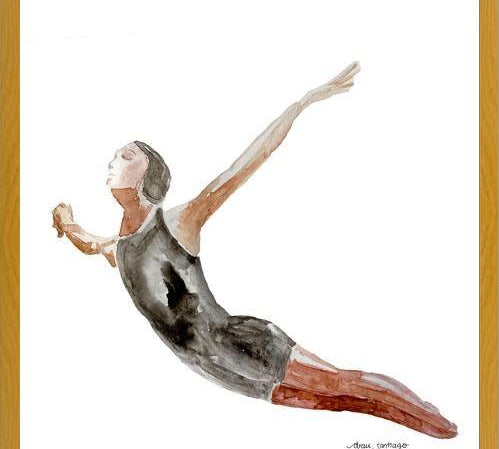 Cuadro Nadadora salto