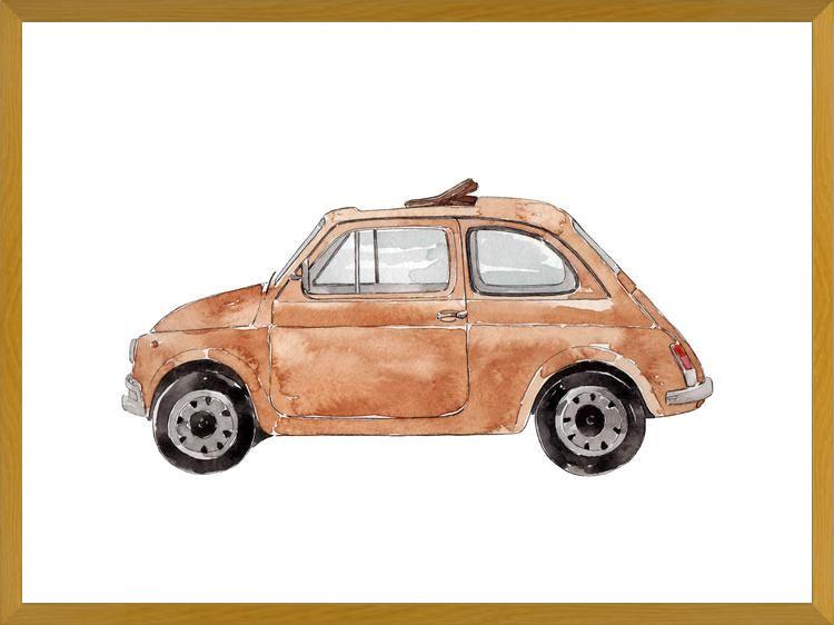 Cuadro Beige Vintage Car Fiat 500