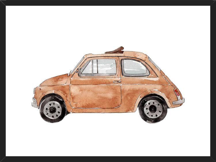 Cuadro Beige Vintage Car Fiat 500
