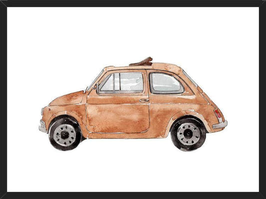 Cuadro Beige Vintage Car Fiat 500