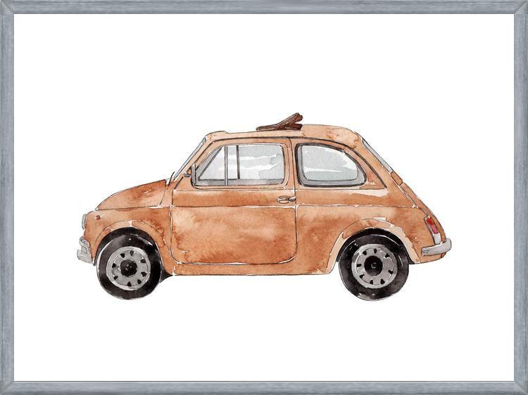 Cuadro Beige Vintage Car Fiat 500