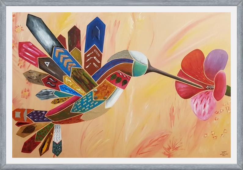 Cuadro El colibrí y la flor 2