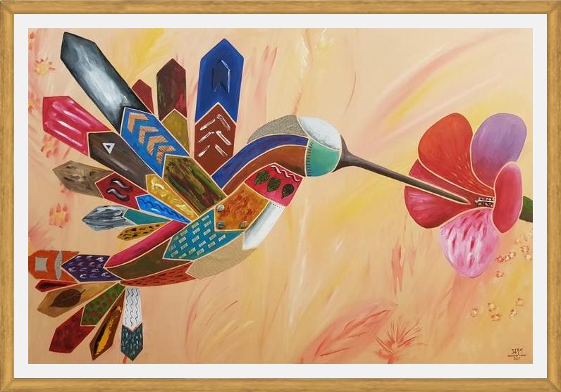 Cuadro El colibrí y la flor 2