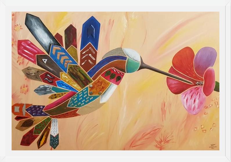Cuadro El colibrí y la flor 2