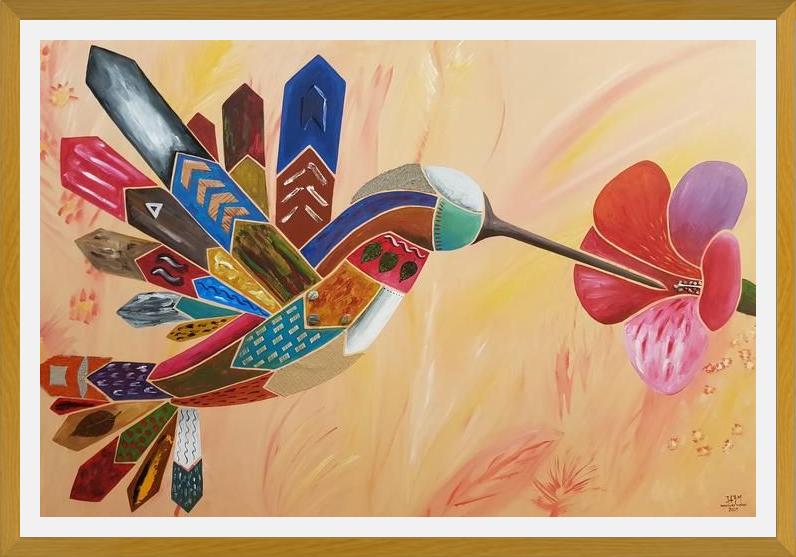 Cuadro El colibrí y la flor 2