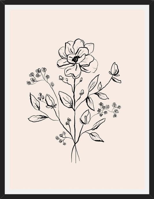 Cuadro Floral Bouquet Drawing