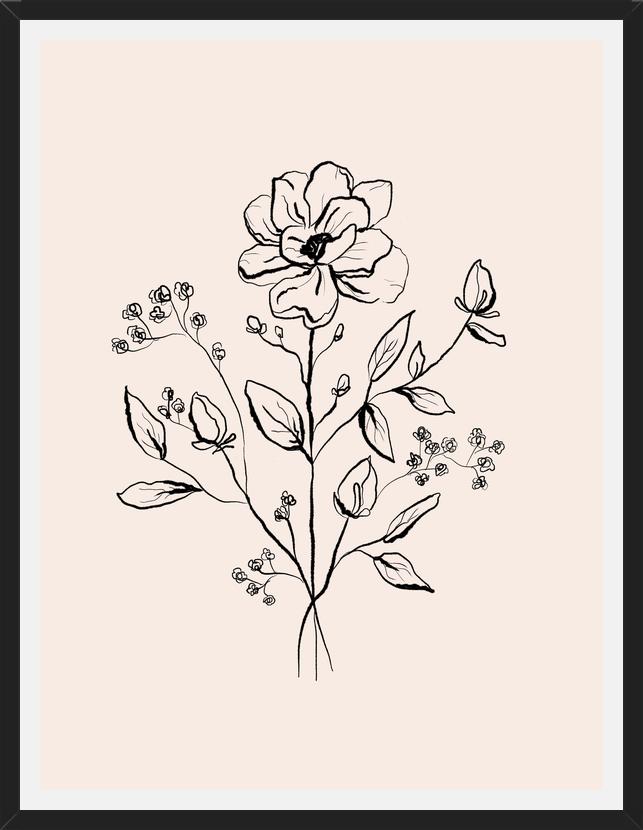 Cuadro Floral Bouquet Drawing