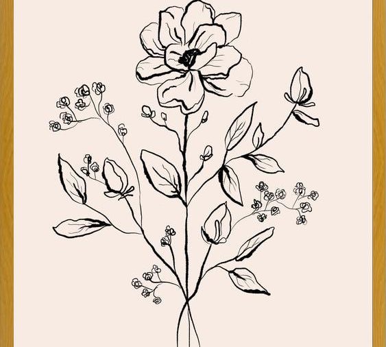 Cuadro Floral Bouquet Drawing