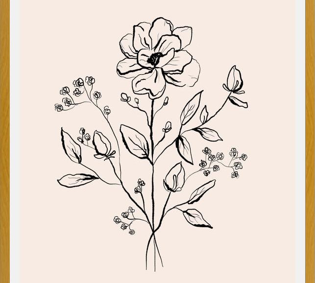 Cuadro Floral Bouquet Drawing
