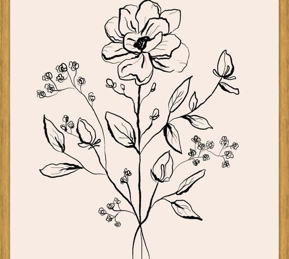 Cuadro Floral Bouquet Drawing