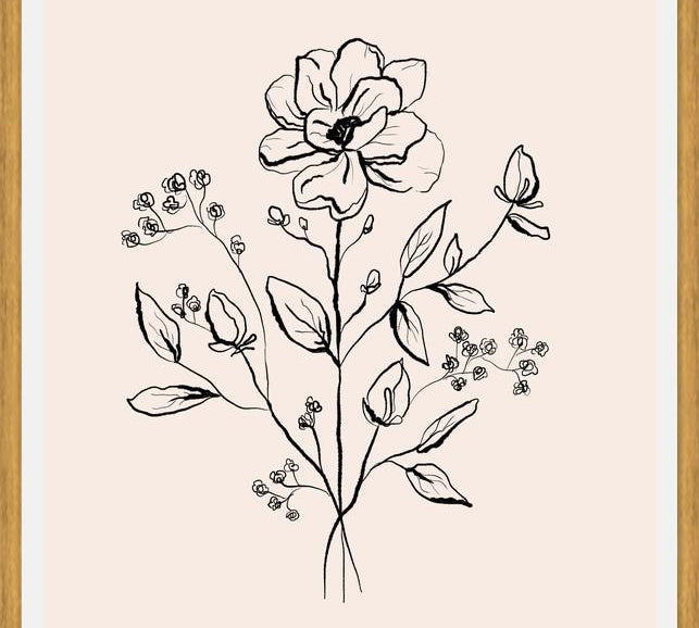 Cuadro Floral Bouquet Drawing