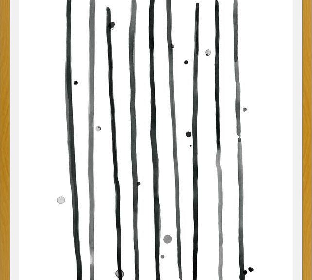 Cuadro Watercolor lines & dots - vertical