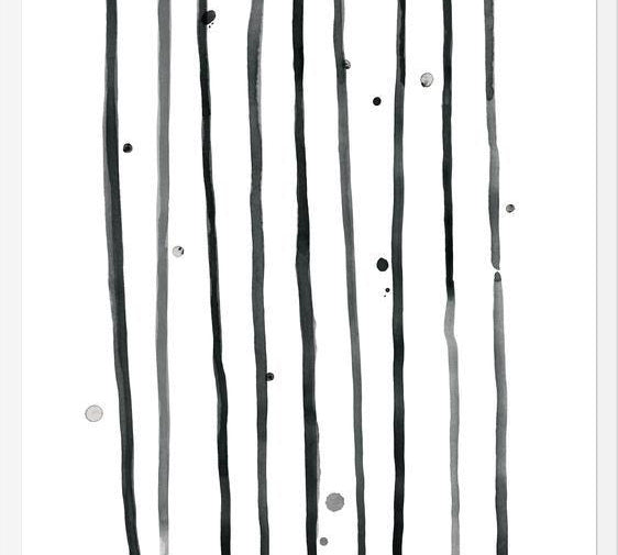 Cuadro Watercolor lines & dots - vertical