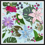 Cuadro Lily, Rose and Bud. Vibrant Pattern