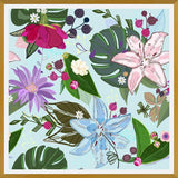 Cuadro Lily, Rose and Bud. Vibrant Pattern