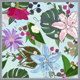 Cuadro Lily, Rose and Bud. Vibrant Pattern